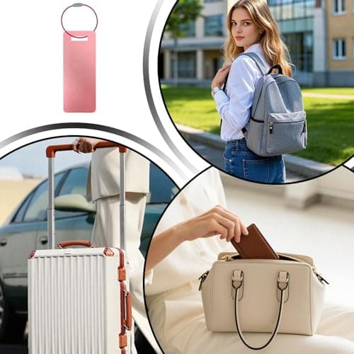 Aluminium Luggage Tag, Erasable Aluminium ID Label, Safe and Portable, Metal Luggage Tag, for Travel, Trips, Holidays, Bags, Suitcase, Airports, Planes — view 4