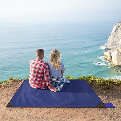 Odoland Picnic Blanket 110 x 160 cm Pocket Blanket Heatproof Sandproof Thin Ground Sheet - Lightweight Foldable Beach Mat for Outdoor Camping, Travel, Hiking, Picnic for 1-2 People — view 6