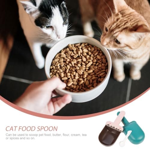 2pcs Cat Food Scoop with Deep Bowl Capacity, Portable ABS Spoon — view 3