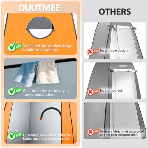 OUUTMEE Pop Up Camping Shower Tent, Toilet Tents for Camping Privacy — view 6