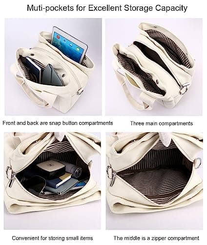 zhongningyifeng Women Canvas Handbag Shoulder bags Small Casual Multi-Pocket Top Handle Tote Crossbody Bag (black) — view 5