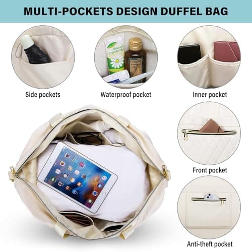 HOMIEE Gym Bag Travel Duffle for Women, Lightweight Overnight Holdall Bag — view 4