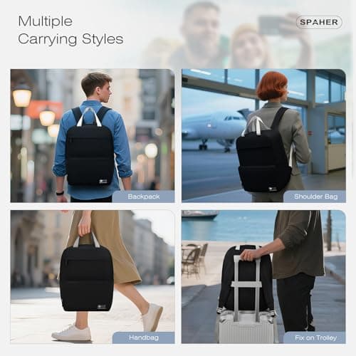 SPAHER Cabin Bag 40x30x25cm Eurowings Underseat Carry on Luggage Foldable Travel Cabin Backpack Men Women Lightweight Waterproof Flight Sport Overnight Airplane Backpack Rucksack — view 2