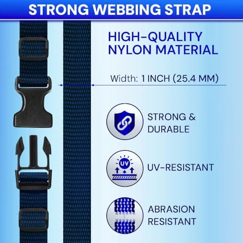 TECEUM 25mm Nylon Strap Kit with Buckles, 5m Navy Blue Fabric Tape — view 5