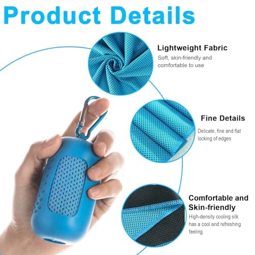 Gym Towels, 3 Pack Cooling Towel Soft Microfiber with Portable Silicone Sleeves, Breathable Instant Towels, Microfiber Soft Quick Dry Gym Towel for Sport Camping Swim Fitness(30 x 90cm, 3 Colors) — view 3
