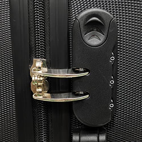 Daniel James Cabin Suitcase - 18” or 20” Lightweight Carry On Hand Luggage with 4 Spinner Wheels - Airline Approved Hard Shell ABS Trolley Case Bag with Combination Lock (Black, 18-INCH) — view 3