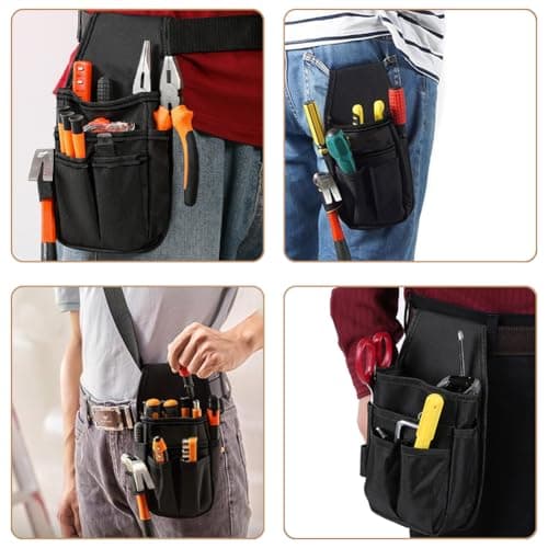 Tiiyee Tool Waist Pocket, 600D Polyester Multiple Pocket Waterproof Durable — view 4