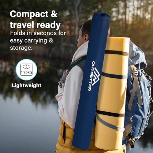 Set of 2 Camping Chairs | Lightweight Folding | Portable Chair for Outdoors | Cup Holder | Storage Cover | Outdoor Leisure Chair Durable with Arm Rest for the Beach, Lawn and Fishing Trip Garden Blue — view 6