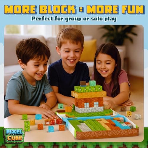 Pixel Cube 120 Piece Magnetic Building Mine Blocks Set with Travel Tin — view 6