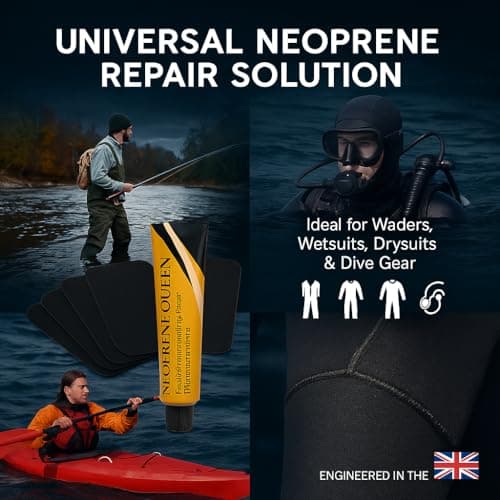 Wetsuit Neoprene Repair Kit - Fix neoprene Wetsuits - Drysuits - Fishing Waders - Neoprene Boots And Gloves - Neoprene Glue And Heavy Duty Instant Fix Tape Patches - Waterproof Long Lasting Repair — view 6