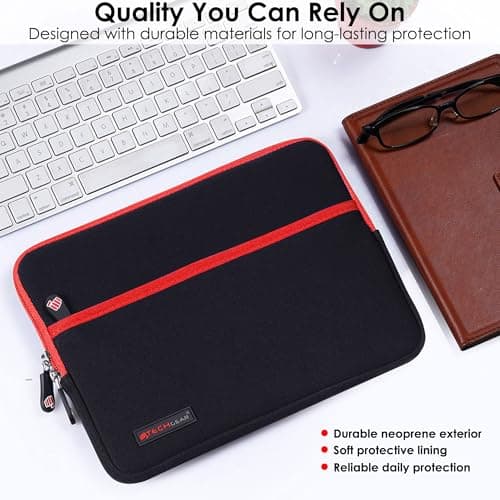 TECHGEAR Universal Neoprene Padded Sleeve Case for 9-11" Tablets: iPad Pro/Air 11", iPad A16 10.9", iPad 10.2", Samsung Tab A11 Plus A9+ S10 Lite S9 FE, Lenovo Tab M10 - Shockproof Zipped Pouch — view 6