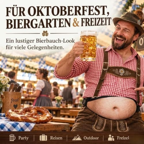 Beer Gut Fanny Pack, Funny Hairy Belly Bag Dad Costume Accessory (A) — view 3