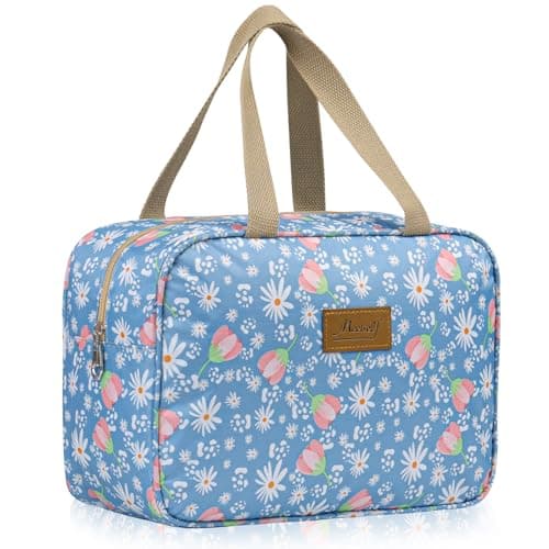 Aucuu Toiletry Bag, Large Full Size Toiletry Bag, Travel Hand-Held Make up Wash Bags, Portable Waterproof Toile-Try Kit, Bathroom Storage Case, Cosmetic Organizer for Travel, Camping for Women Girl