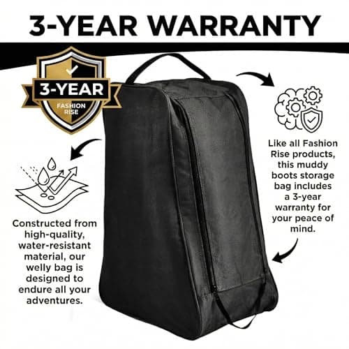 Water-Resistant Long Boot Bag and Shoe Carrier– Perfect Storage Solution for Football, Rugby, Golf, Hiking, Walking, Skiing and Work Footwear (Black) — view 6