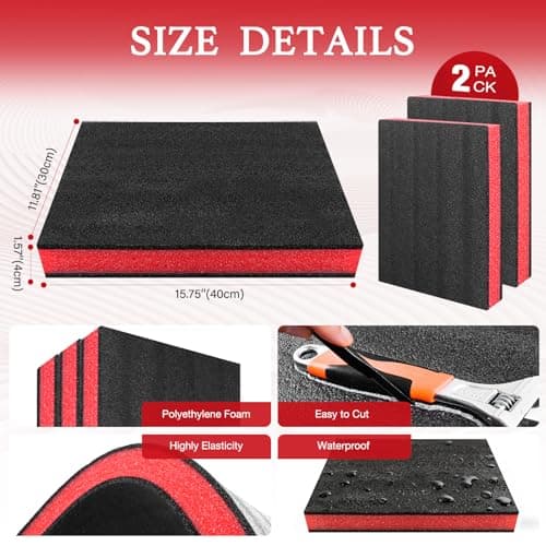 2PCS Foam Sheet Easy Cut to Fit For Tool Box Organizers 40 * 30 * 4cm — view 2