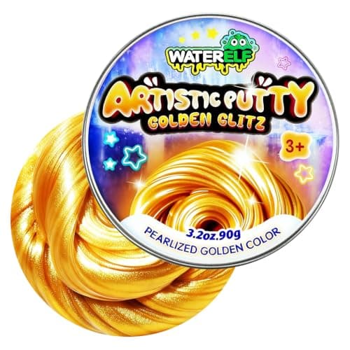 WATERELF Gold Putty 90g – Non-Toxic Sensory Fidget Toy, Never Dries Out, Non-Sticky Stress Relief Putty for Kids & Adults, Creative Slime in Reusable Tin – P007