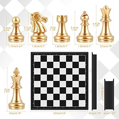 Peradix Travel Chess Board Set - Magnetic Chess Pieces, Portable/Foldable Board, Educational Toys for Kids/Adults, Traditional Game Gift, 2 Players, Ages 7+ — view 3