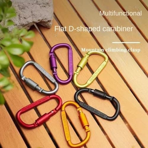 Locking CarHigh Quality Side Flat 8cm With Lock D-Type Mountain Buckle Outdoor Camping Tent Quick Hanging Nut Ring Color Hanging Aviation Aluminum Alloy Lock Buckle Safety — view 4