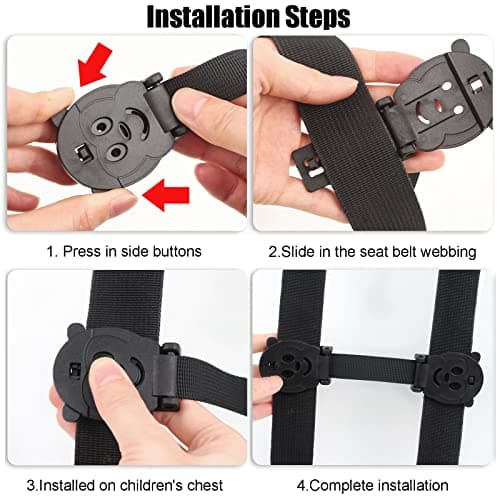 QOPAHI Anti Escape Car Seat Strap Baby Harness Chest Clip, Baby Safety Strap Prevent Children/Kids Taking Their Arms Out of Child Car Seat/High Chairs/Strollers/Baby Reins(2 Pack) — view 3