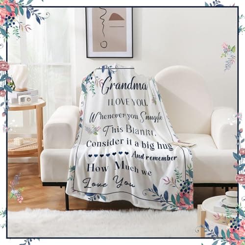 NlsqEU Grandma Birthday Gift - Flannel Blanket for Granny, Nan - 59 * 51 Inch (English) — view 3