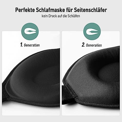 Umisleep Sleep Mask for Side Sleepers, 100% Blackout Eye Mask for Women Men — view 2
