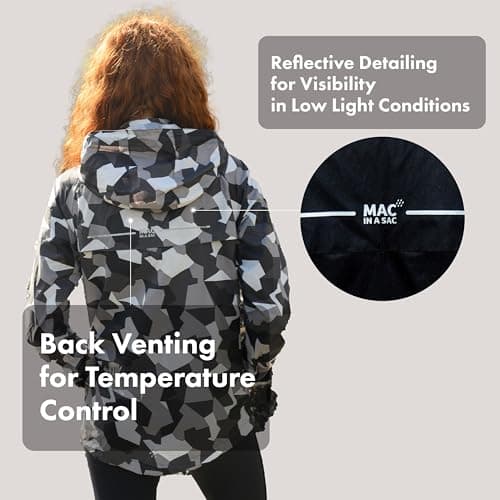 Mac in a Sac Origin II Waterproof Packable Jacket Unisex, White Camo, XXL — view 3