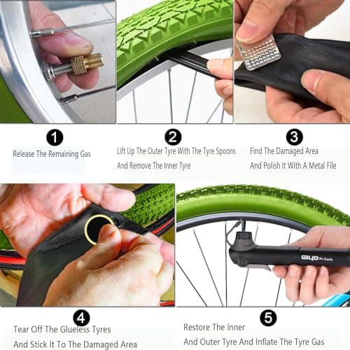 Waterproof Saddle Bag with Bike Repair Tool Kits – Bicycle Storage Bag，Multi Tool Puncture Repair Kits Includes Tyre Spoons, Glueless Tyre Pads and Bicycle Valve Adapter(Saddle Bag with Multi Tools) — view 6