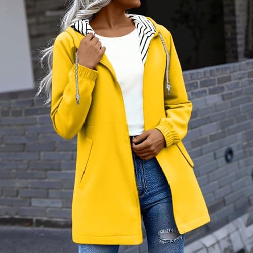 Women's Rain Jacket Lightweight Hooded Long Rain Coat Full Zipper Waterproof Jacket Ladies Packable Functional Jacket Windbreaker Breathable Active Outdoor Coats — view 2