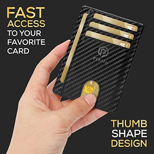 PIRNA Slim Wallet for Men | RFID Blocking Minimalist Credit Card Holder – Thin Card Wallet with Small Money Pocket & Gift Box for Men's in UK (Carbon Fiber Wallet) — view 2