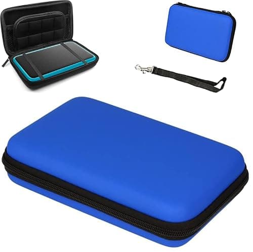 SILCOSTAR Carry Travel Storage EVA Hard Protective Case Cover for 2DS XL Console / 3DS XL & Accessories with Double Zipper and 8 Game Holders for 2DS XL / 3DS XL Game (Blue) — view 6