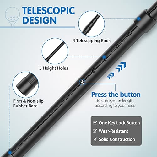 Rhino Valley Golf Travel Bag Support Rod Aluminum Alloy Rod, Black — view 4
