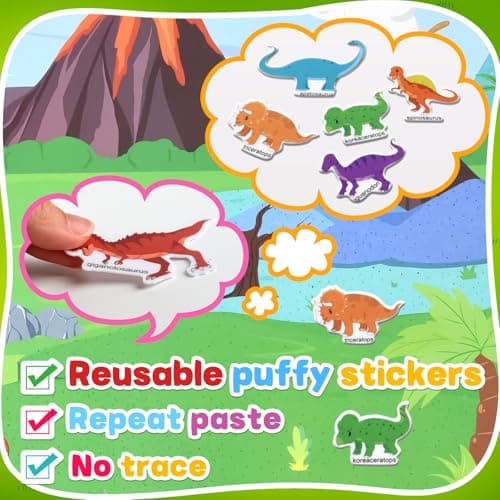 ASTARON 3 Pack Reusable Sticker Books for Toddlers,Educational Sensory Toy — view 2