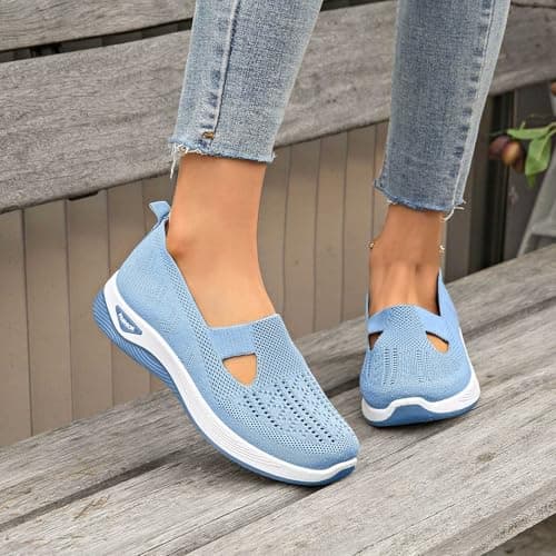 Women Orthopedic Casual Shoes Breathable Soft Sole Orthopedic Walking Shoes Women Orthopedic Walking Sneaker Lightweight Athletic Walking Shoes Lavender — view 4