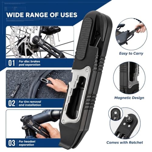 CWAGRQ 16-in-1 Bike Tire Levers Kit with Ratchet Wrench, Portable Multitool — view 6
