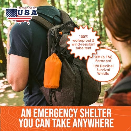 Go Time Gear Life Tent Emergency Survival Shelter – 2 Person Emergency Tent – Use As Survival Tent, Emergency Shelter, Tube Tent, Survival Tarp, Includes Survival Whistle & Paracord - Green 1 Pack — view 2