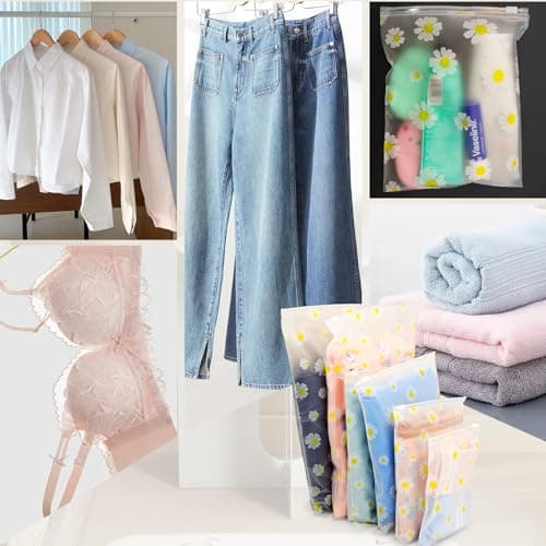 Reusable Zip Bags 40 Pack, Clothes Storage Bags for Travel Organising — view 6