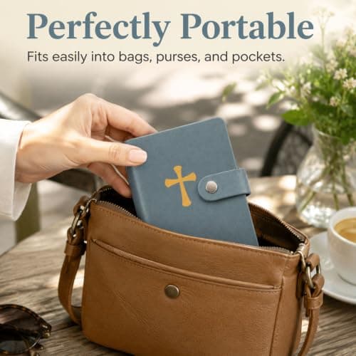 Pitigihe Catholic saint image case in faux leather, prayer card organizer — view 4