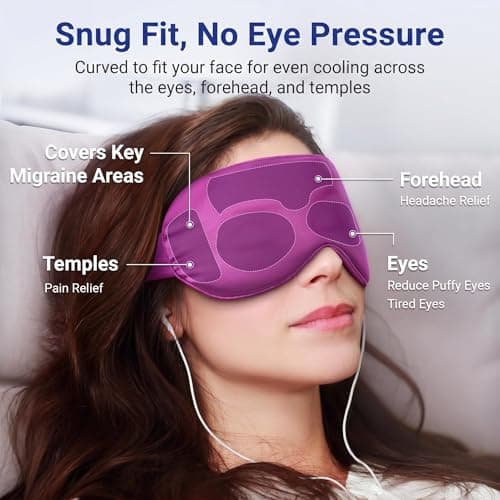 Cooling Eye Mask for Puffy Eyes, Reusable Gel Cold Compress for Headache and Migraine Comfort, Soft Adjustable Ice Eye Mask for Tired Eyes, Forehead, Temples and Relaxation — view 4
