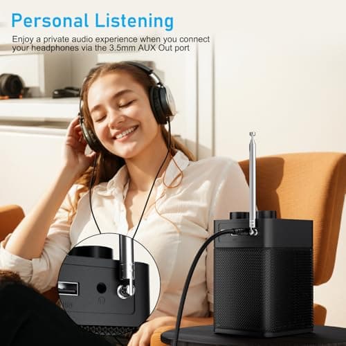 Mycket DAB/DAB+ Digital & FM Radio, USB Rechargeable and 2200mAh Battery Powered Radio,Portable DAB Radio, Radio with Bluetooth/U Disk, 80 Preset Stations,Headphone Jack, LED Display, for Home,Travel — view 4