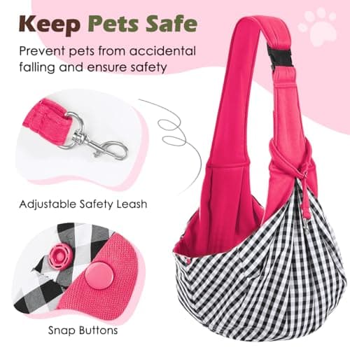 Pawaboo Small Dog Sling Carrier,for 3-10 lbs Pets, Rose Red — view 4