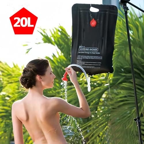 FiTspi 5 Gallons/20L Solar Shower Bag, Portable Camping Hot Water Bath Bags with Removable Hose and on-Off Switchable Shower Head for Camping Beach Swimming Outdoor Traveling — view 2
