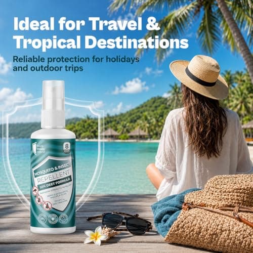 50% DEET Insect Repellent Spray - Maximum Strength, 8-Hour Protection, Repels Mosquitoes, Midges, Ticks, Ideal for Tropical Destinations, with Added Phrethrins — view 4