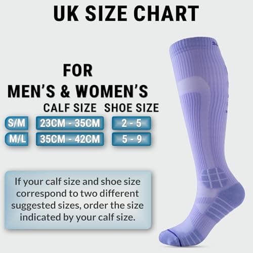 360 RELIEF 2 Pairs Compression Socks for Women & Men - 15-20 mmHg, Enhanced Cushioned Fit, Soft & Breathable for Sports, Travel, Running, Pregnancy, M/L, Purple + Laundry Bag — view 3