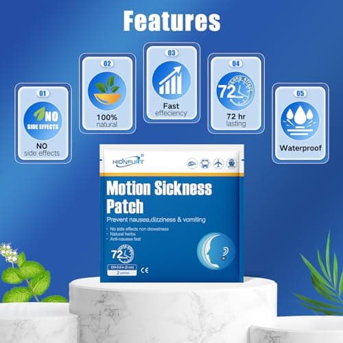 Hionfurt Motion Sickness Patches, 48 Patches for Car, Sea and Air Travel — view 5