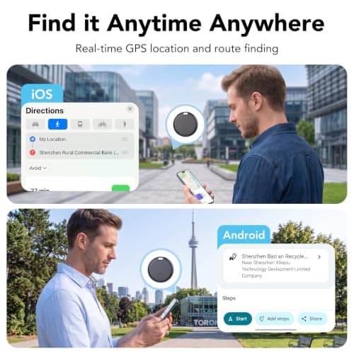 Air Tracker Tags Bluetooth Item Finder-4Pack，Compatible with Android(Find Hub) & iOS(Find My), Replaceable Battery, IP67 Waterproof, Suitable for Luggage, Bags, Wallets, Backpacks, Keys Tracking Tag — view 4