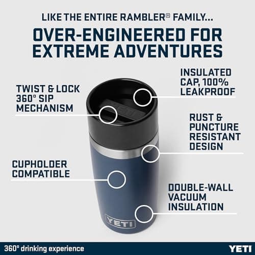 YETI Rambler 12 oz (355ml) Travel Bottle, Navy — view 3