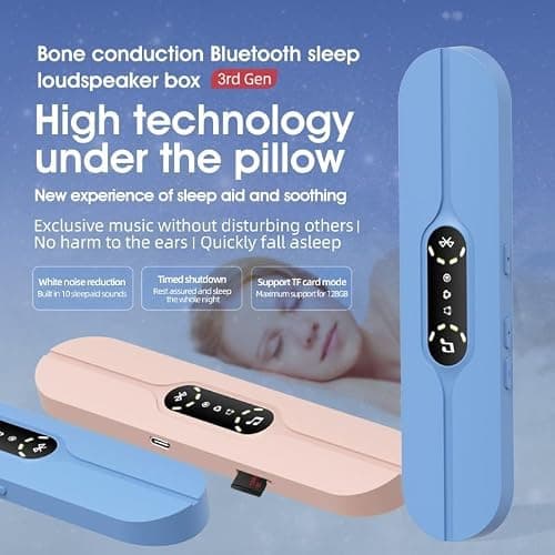 STEHEALTH Mini Portable Wireless Under Pillow Speaker for Sleeping (Pink) — view 4