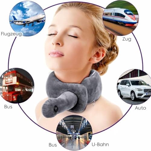 lomitech Travel Pillow with 3 Vibration Modes,Airplane Neck Massage Pillow — view 5