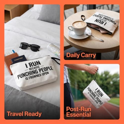 LCOLYDM Funny Running Gifts for Women, Marathon Runner Makeup Bag, 1 Piece — view 3