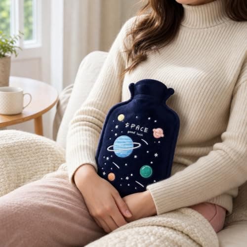 4 Piece Small Hot Water Bottle Set with Cartoon Covers — view 5
